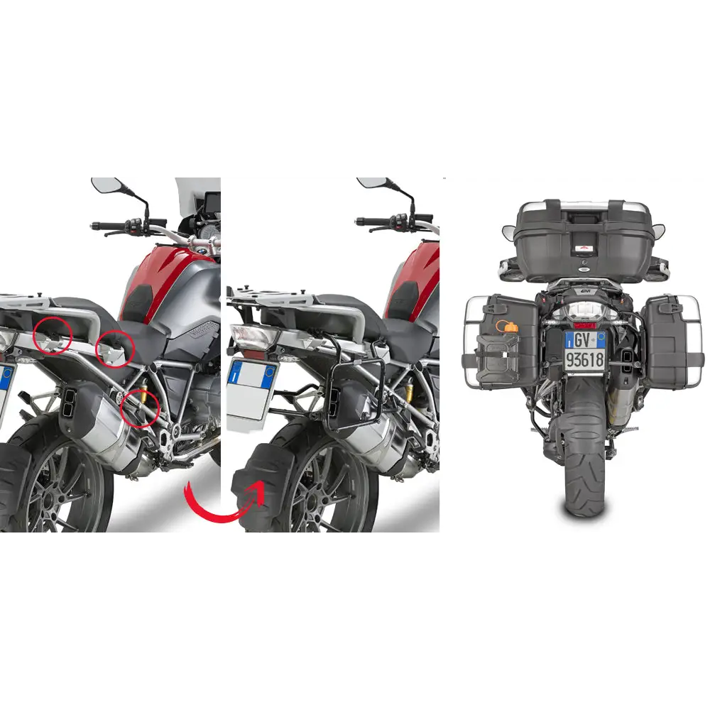 Kit de Herrajes para Maletas Laterales Givi PLR5108 para BMW R1200GS/R1250GS/Adventure 2013-2024