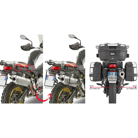 Kit de Herrajes para Maletas Laterales Givi PLR5127, BMW F900GS/F850GS/F800GS/F750GS