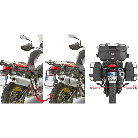 Kit de Herrajes para Maletas Laterales Givi PLR5127, BMW F900GS/F850GS/F800GS/F750GS