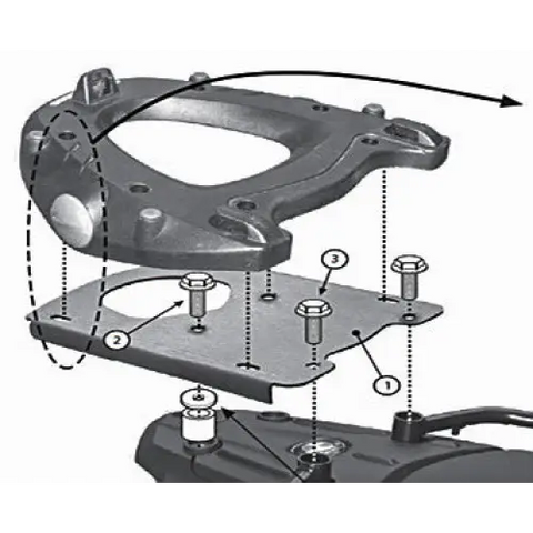 Kit de Herrajes para Top Case Givi SR5107 Monokey, BMW F650GS/F700GS/F800GS 2008-2017