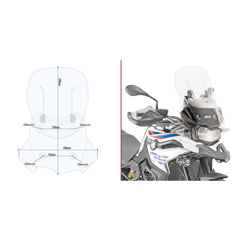 Kit de Parabrisas Givi AF5127 Airflow para BMW F750GS/F800GS/F850GS 2018-2025