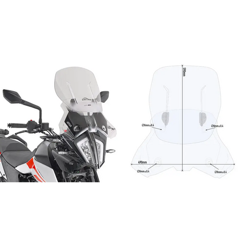 Kit de Parabrisas Givi AF7711 Airflow, KTM 390/790/890 Adventure/R 2019-2024
