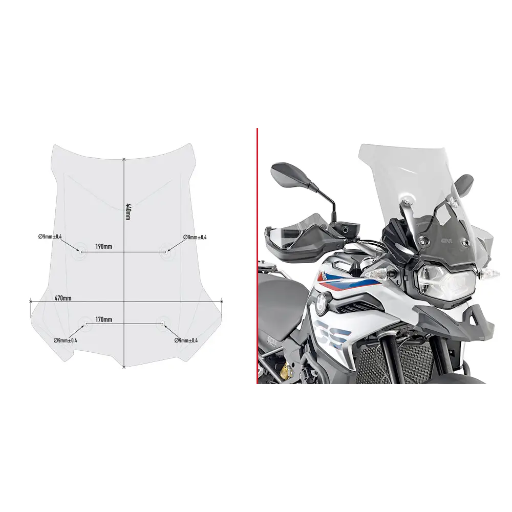 Kit de Parabrisas Givi D5127S para BMW F750GS/F850GS/F800GS 2018-2026