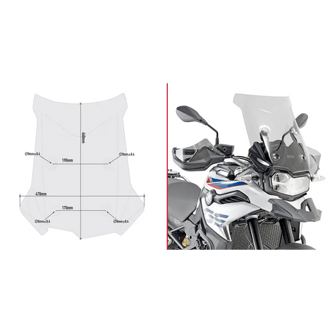 Kit de Parabrisas Givi D5127S para BMW F750GS/F850GS/F800GS 2018-2026