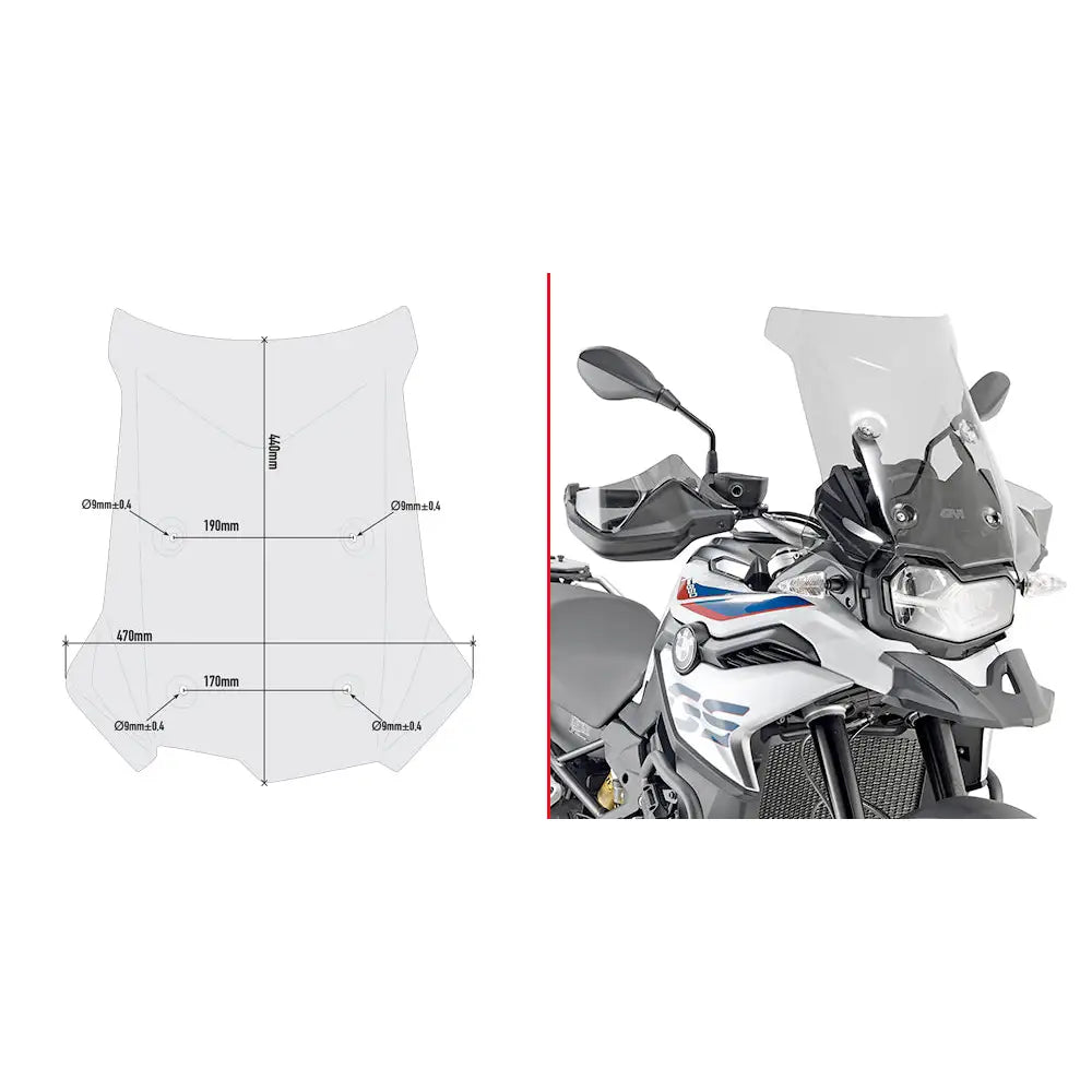 Kit de Parabrisas Kappa K5127S para BMW F750GS/F850GS/F800GS 2018-2025