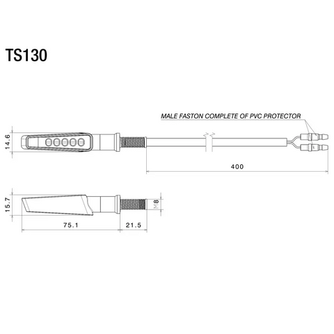 Luces Direccionales LED Rizoma Vision Sequential, Black
