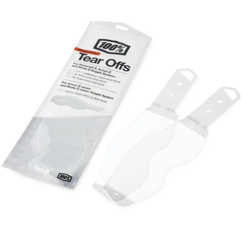 Micas Desprendibles/Tear-Offs Estándar P/ Goggles 100% Racecraft 2, Accuri 2 y Strata 2