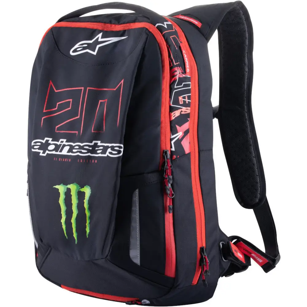 Mochila Alpinestars City Hunter FQ 20 Monster Black Bright Red