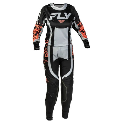 Pantalones de Mujer Fly Racing Lite Flake Black/Light Grey/Coral