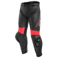 Pantalones de Piel Dainese Delta 3 Black/Fluo Red