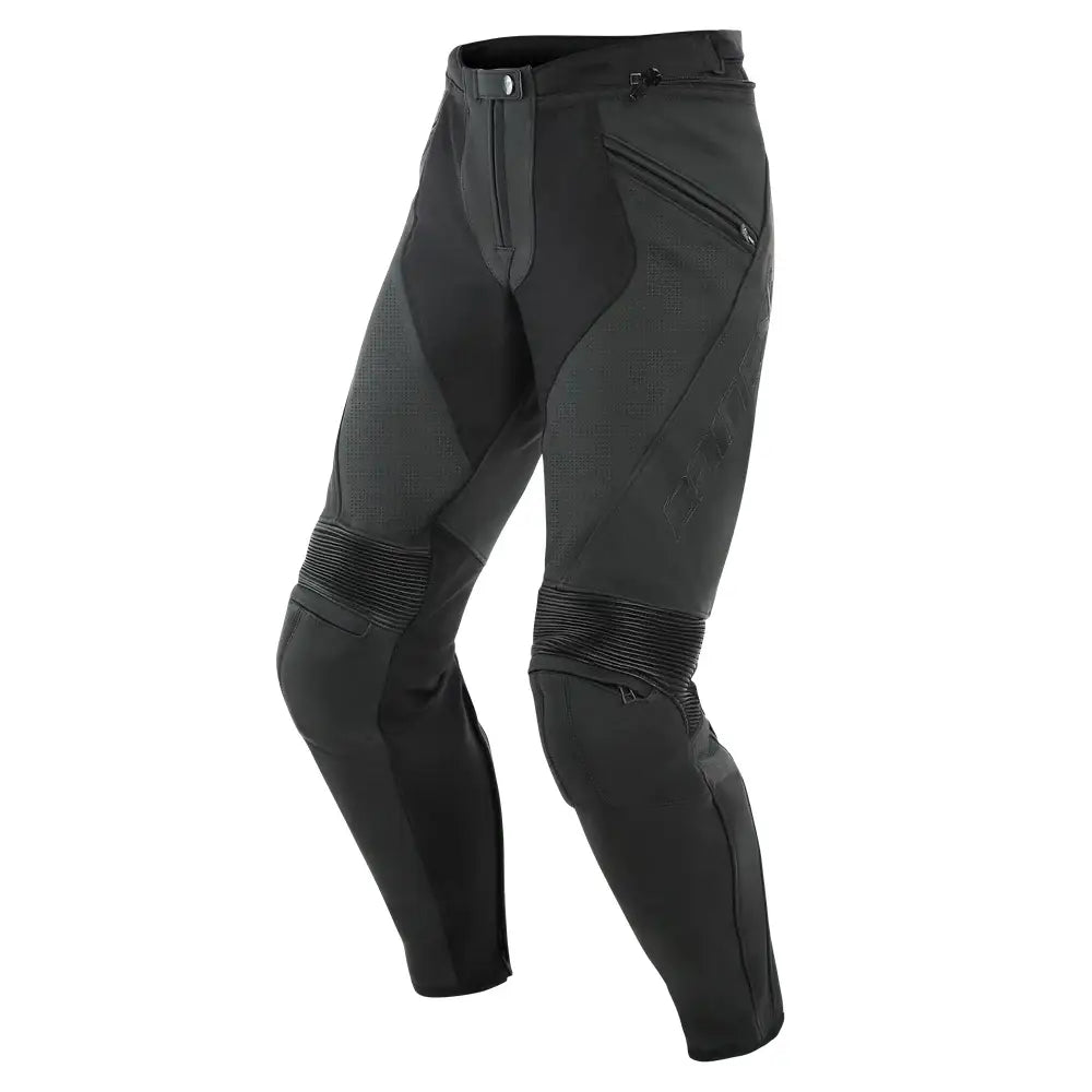 Pantalones de Piel Dainese Pony 3 Perforados Black Matt