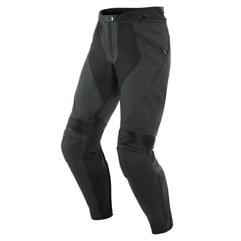 Pantalones de Piel Dainese Pony 3 Perforados Black Matt