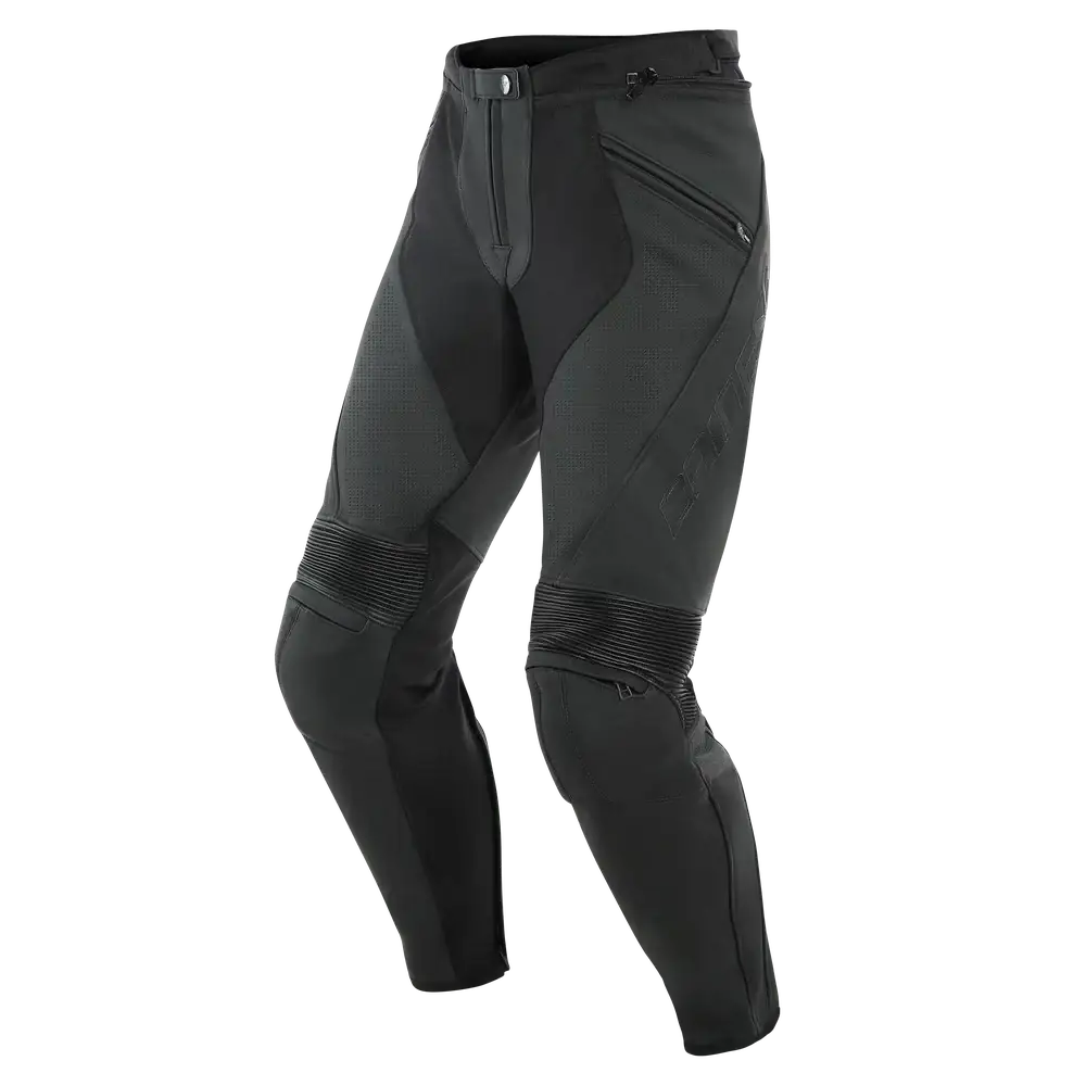 Pantalones de Piel Dainese Pony 3 Perforados Black Matt