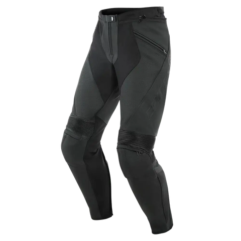 Pantalones de Piel Dainese Pony 3 Perforados Black Matt