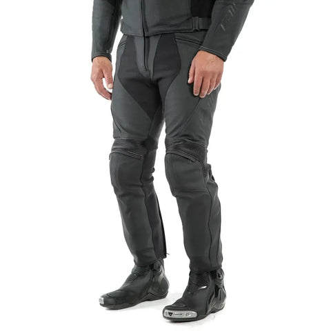 Pantalones de Piel Dainese Pony 3 Perforados Black Matt