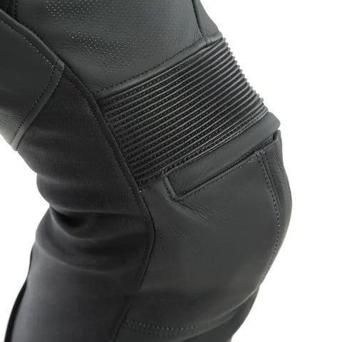 Pantalones de Piel Dainese Pony 3 Perforados Black Matt