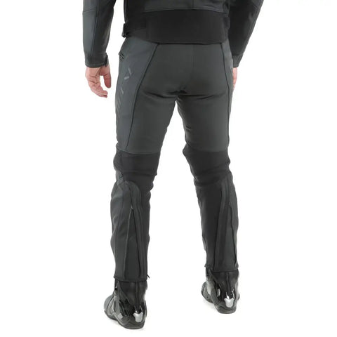 Pantalones de Piel Dainese Pony 3 Perforados Black Matt