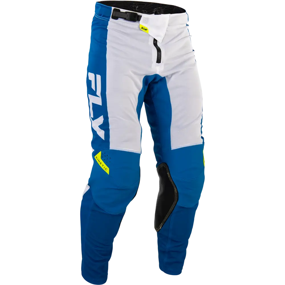 Pantalones Fly Racing Kinetic Mesh Blue/White/Hi-Vis Yellow