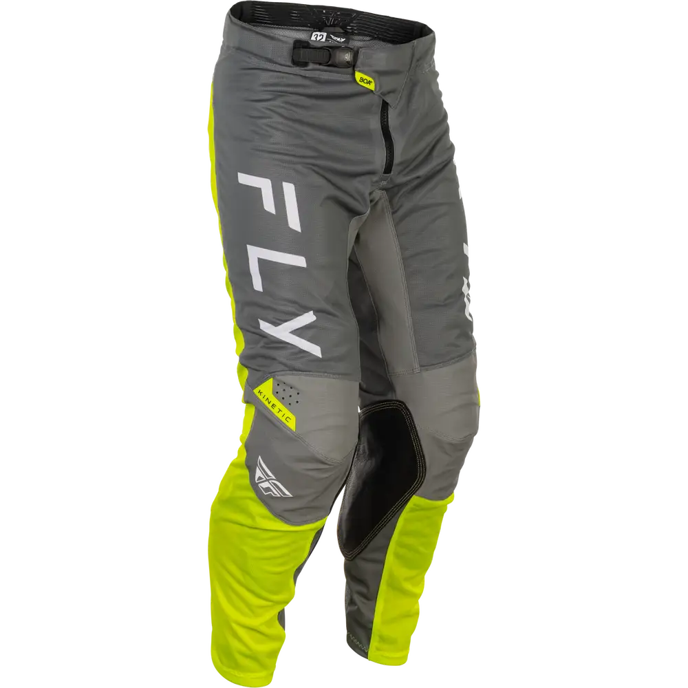Pantalones Fly Racing Kinetic Mesh Center Grey/White/Hi-Vis