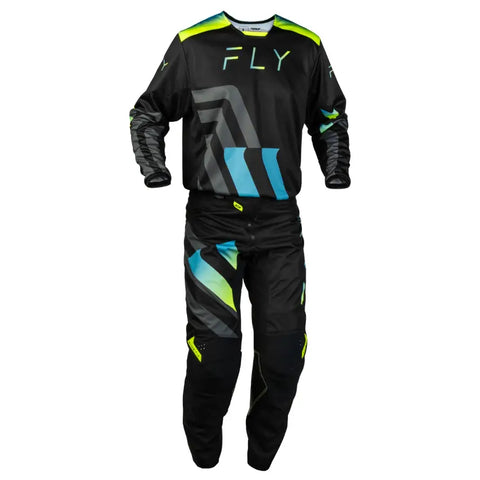 Pantalones Fly Racing Kinetic Volt Black/Grey/Teal/Yellow