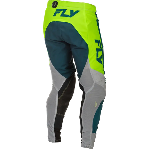 Pantalones Fly Racing Lite Grey/Lime/Teal