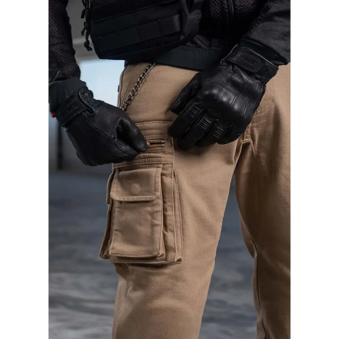 Pantalones Jeans de Moto Pando Moto Desert Cargo, Beige