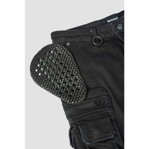 Pantalones Jeans de Moto Pando Moto Desert Cargo, Black