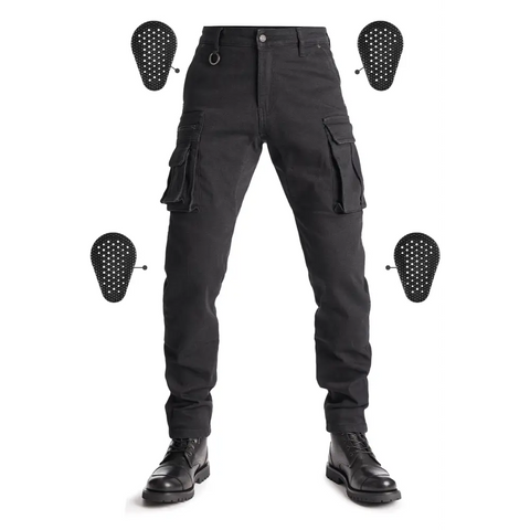 Pantalones Jeans de Moto Pando Moto Desert Cargo, Black