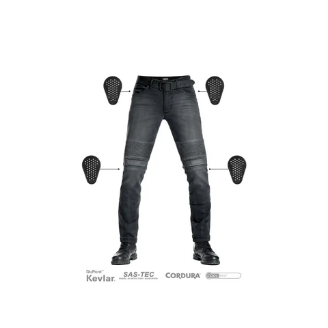Pantalones Jeans de Moto Pando Moto Karl Devil 9, Black
