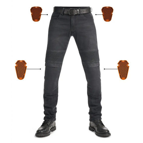 Pantalones Jeans de Moto Pando Moto Karl Devil AAA+, Black