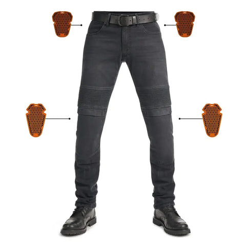 Pantalones Jeans de Moto Pando Moto Karl Devil AAA+, Black