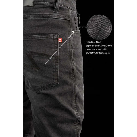 Pantalones Jeans de Moto Pando Robby Slim Cordura®, Black