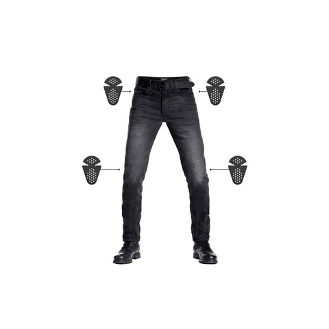 Pantalones Jeans de Moto Pando Robby Slim Cordura®, Black