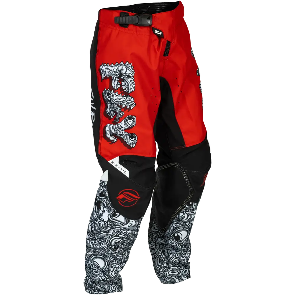 Pantalones para Niño Fly Racing Youth Kinetic Mutant Red/White/Black