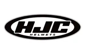 Pegatina del logotipo de casco HJC en blanco y negro.