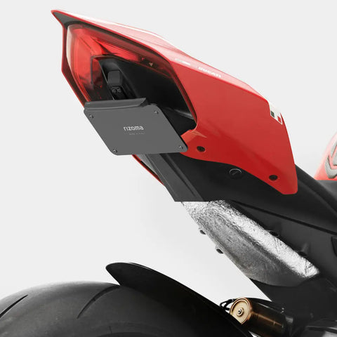 Portaplaca Fender Eliminator Rizoma Flat-Out para Ducati Panigale V4/V2, Streetfighter V2 18-24