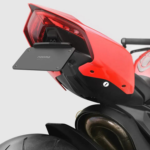 Portaplaca Fender Eliminator Rizoma Flat-Out para Ducati Panigale V4/V2, Streetfighter V2 18-24