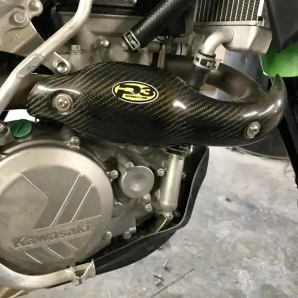Protector de Escape de Fibra de Carbono P3 para Kawasaki KX450F 2016-2023