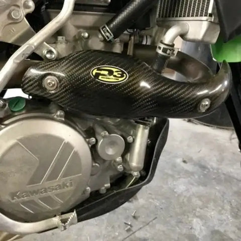 Protector de Escape de Fibra de Carbono P3 para Kawasaki KX450F 2016-2023