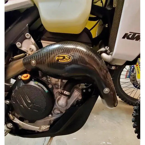 Protector de Escape de Fibra de Carbono P3 para KTM/Husqvarna 250cc-350cc 2011-2023