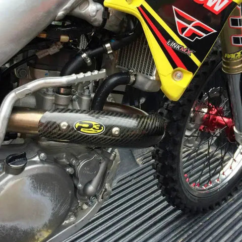 Protector de Escape de Fibra de Carbono P3 para Suzuki RMZ250 2010-2023