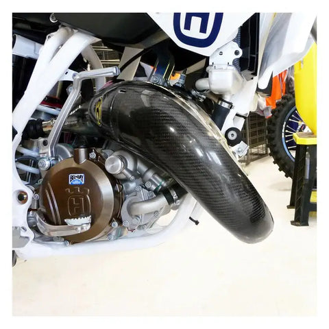 Protector de Pipa de Escape de Fibra de Carbono P3 para KTM/Husqvarna/Gas Gas 125cc-150cc 2012-2024