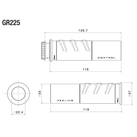 Puños Rizoma Icon para Manillar de 22mm, Silver