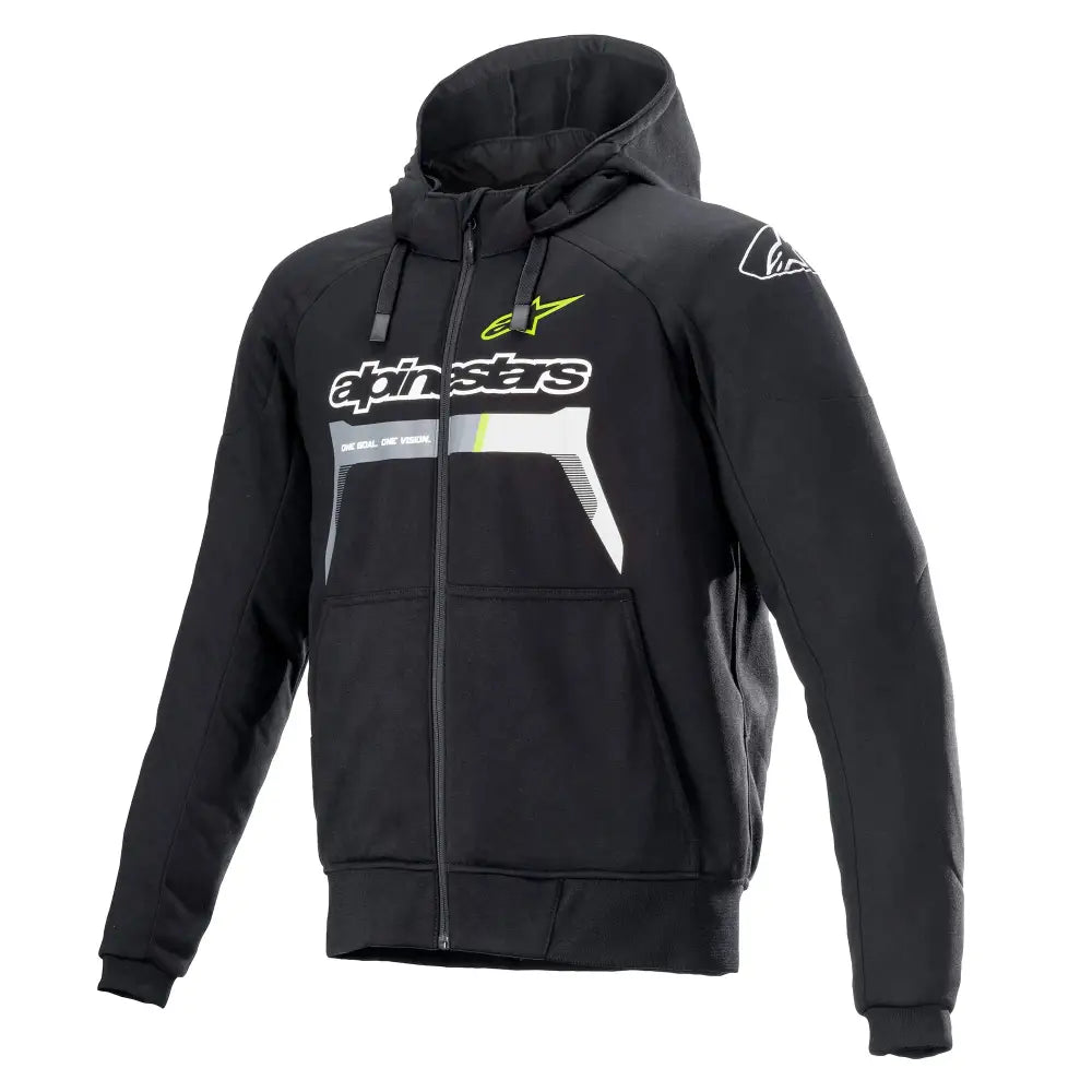 Sudadera con Capucha Alpinestars Chrome Ignition Black/Yellow Fluo