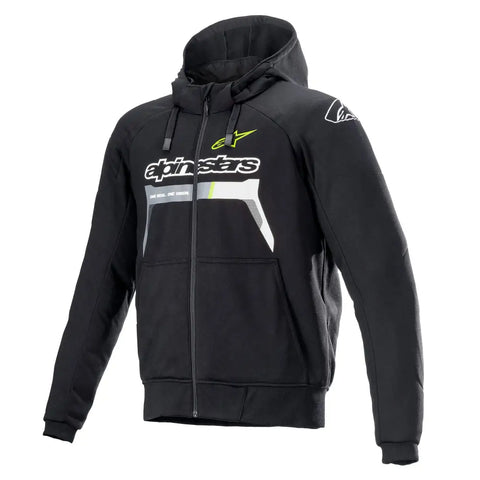 Sudadera con Capucha Alpinestars Chrome Ignition Black/Yellow Fluo