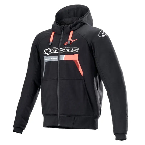 Sudadera con Capucha Alpinestars Chrome Ignition Black/Red Fluo