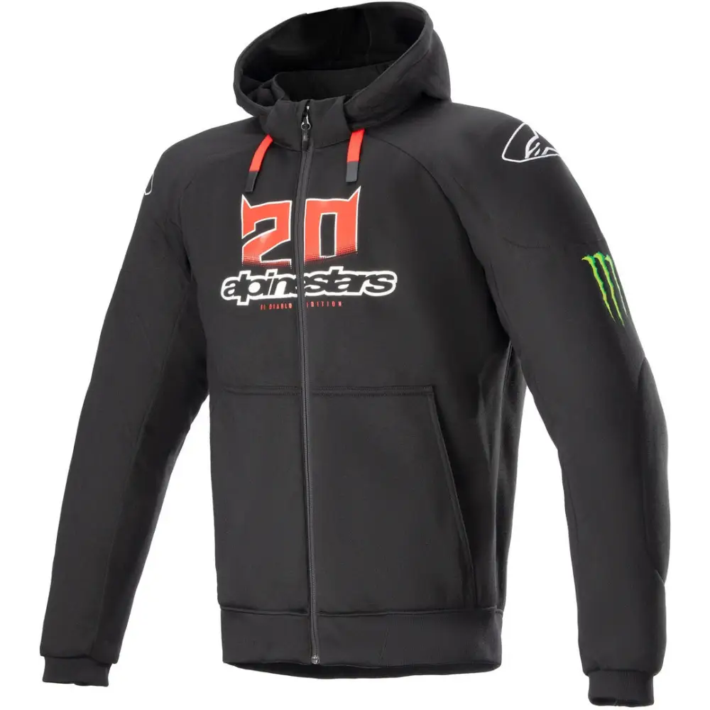 Sudadera con Capucha Alpinestars Chrome Ignition FQ 20 Monster Black/White/Bright Red