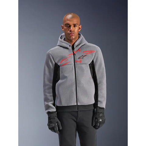 Sudadera con Capucha Alpinestars Chrome Superairflow Black/Mid Gray/Red Fluo