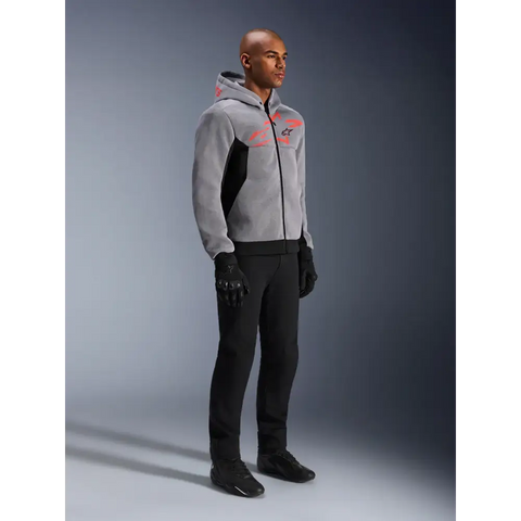 Sudadera con Capucha Alpinestars Chrome Superairflow Black/Mid Gray/Red Fluo