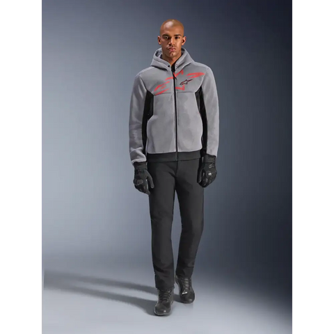 Sudadera con Capucha Alpinestars Chrome Superairflow Black/Mid Gray/Red Fluo